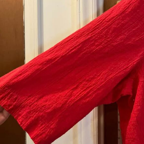 🐻Size 2X - A Personal Touch - Vintage Red Half-Sleeve Long Tunic - Picture 3 of 6